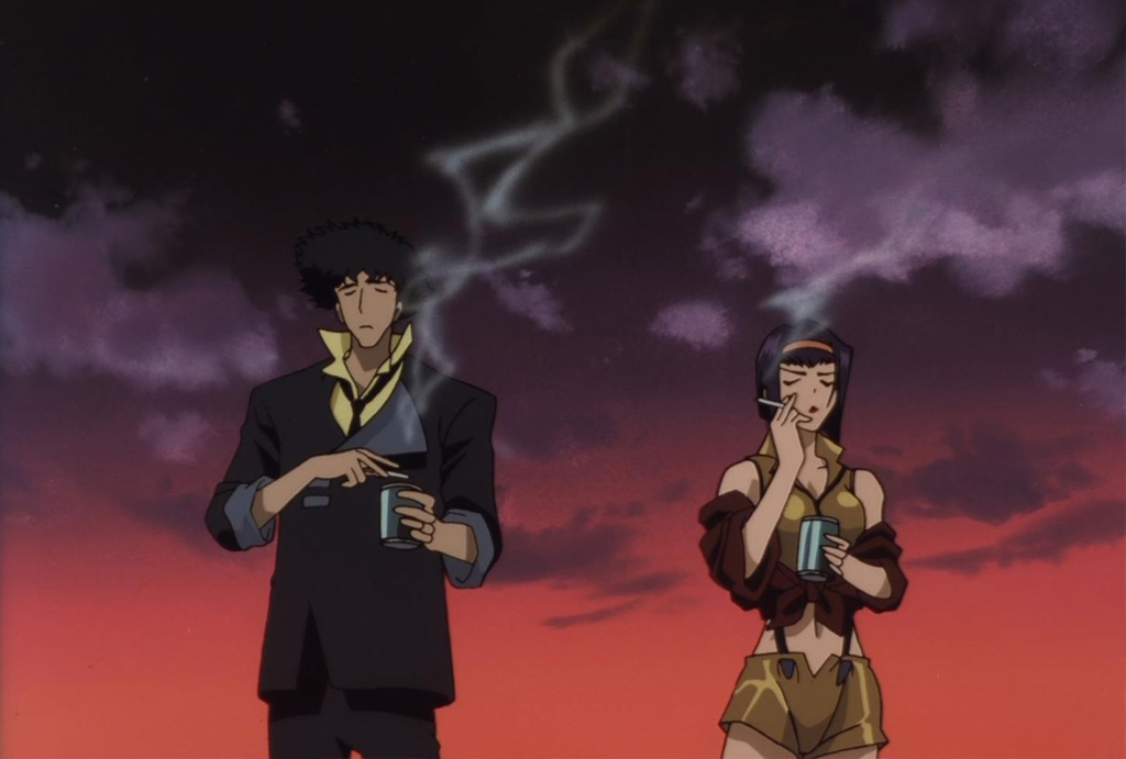 Spike and Faye Valentine smoking