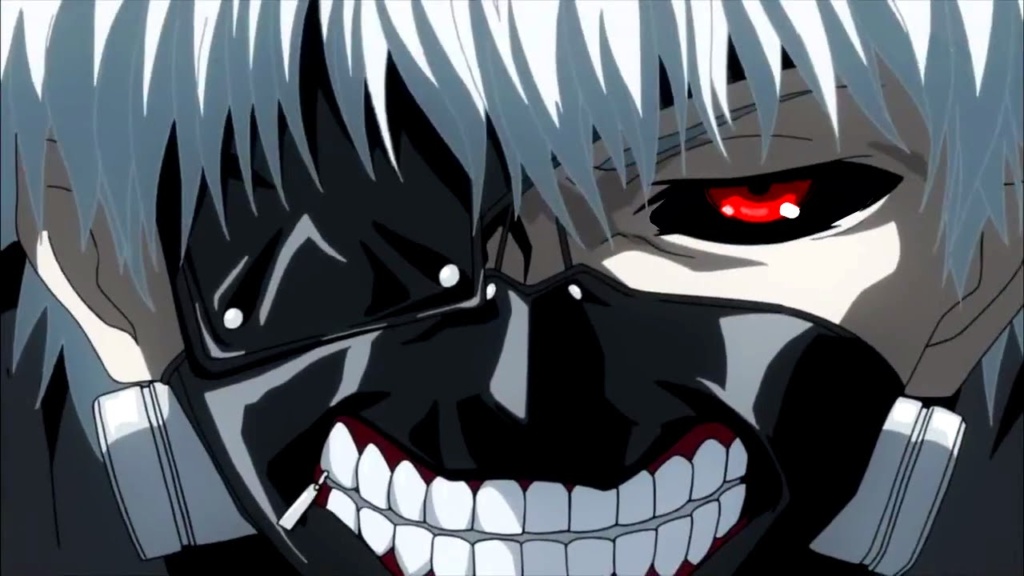 Kaneki Ken wearing his mask 