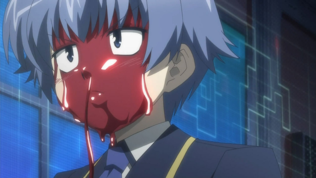 Voyeur-kun with a terrible nosebleed from Baka Test