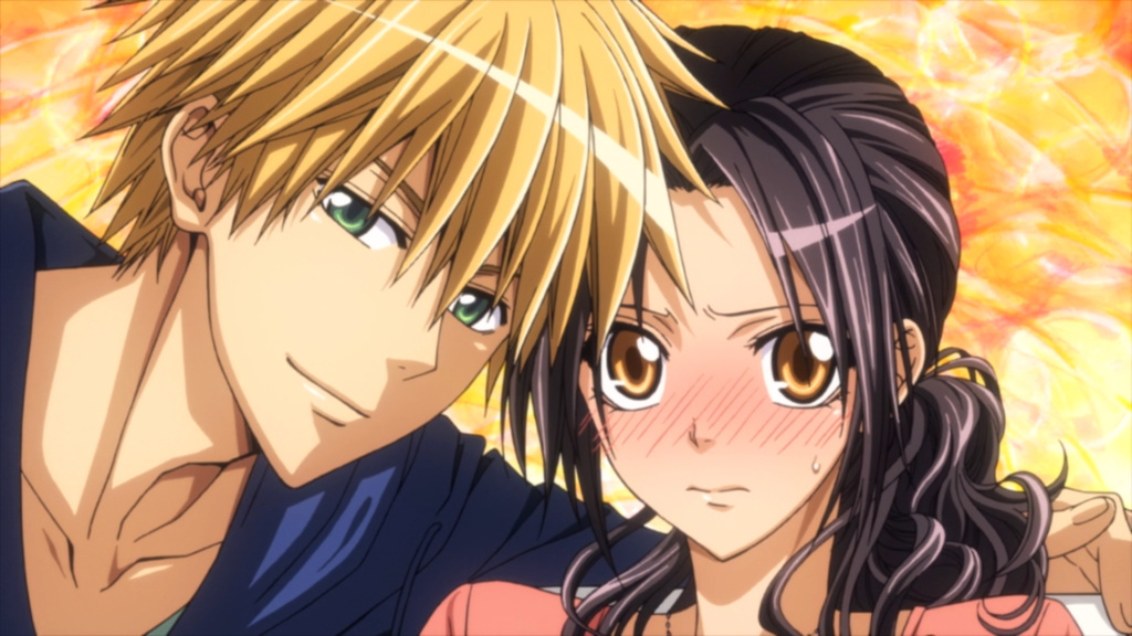 Usui and Misa posing for a picture