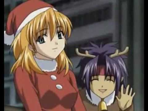 Chrono Crusade Rosette dressed as Santa with Chrono as a reindeer