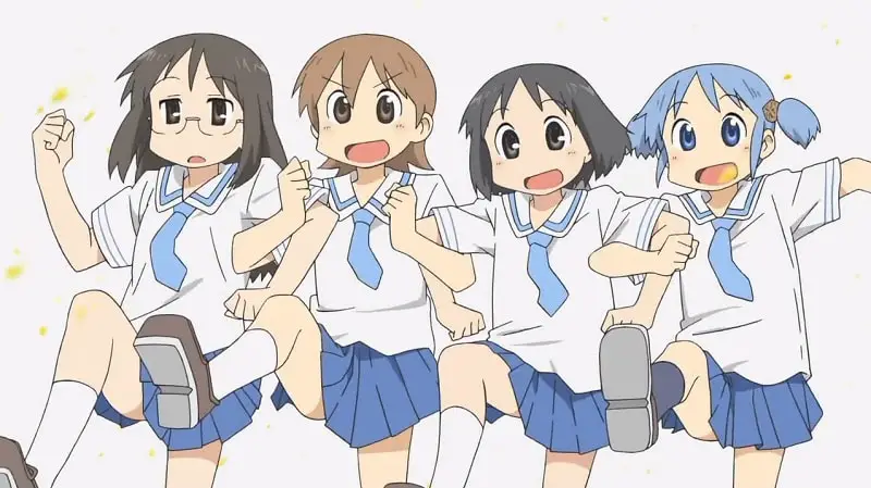 Mai, Yuuko, Nano, and Mio doing a line dance