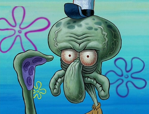 Squidward close up ugly face