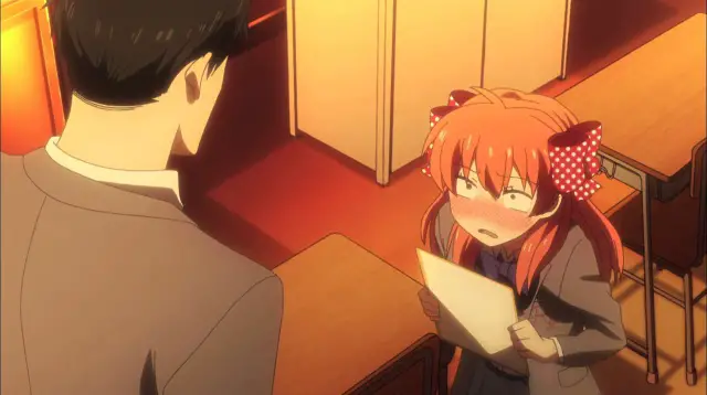 anime girl confesses feelings for her romantic love interest